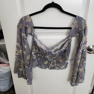 Floral off the shoulder crop top